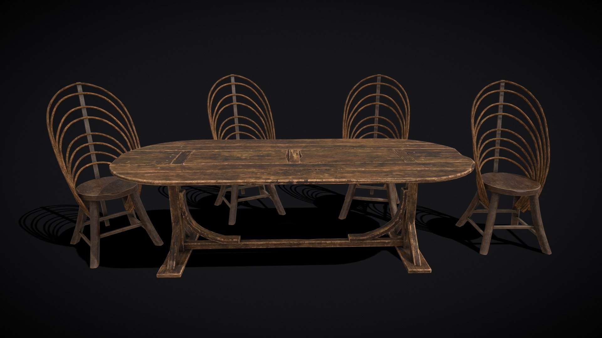 Rustic Table and Bent Stick Chairs 3D Model Collection
VR / AR / Low-poly2/2
PBR2/2 - Rustic Table and Bent Stick Chairs - Buy Royalty Free 3D model by GetDeadEntertainment 3d model