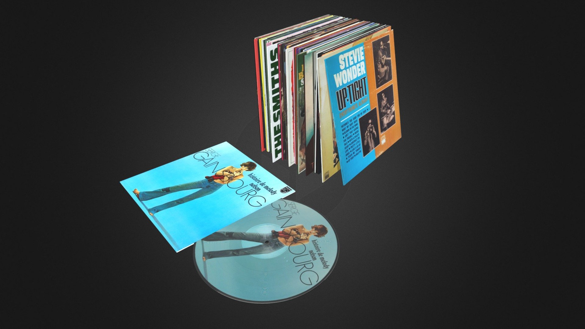 Group of vinyls - VINYLS 5 - Download Free 3D model by mfb64 3d model