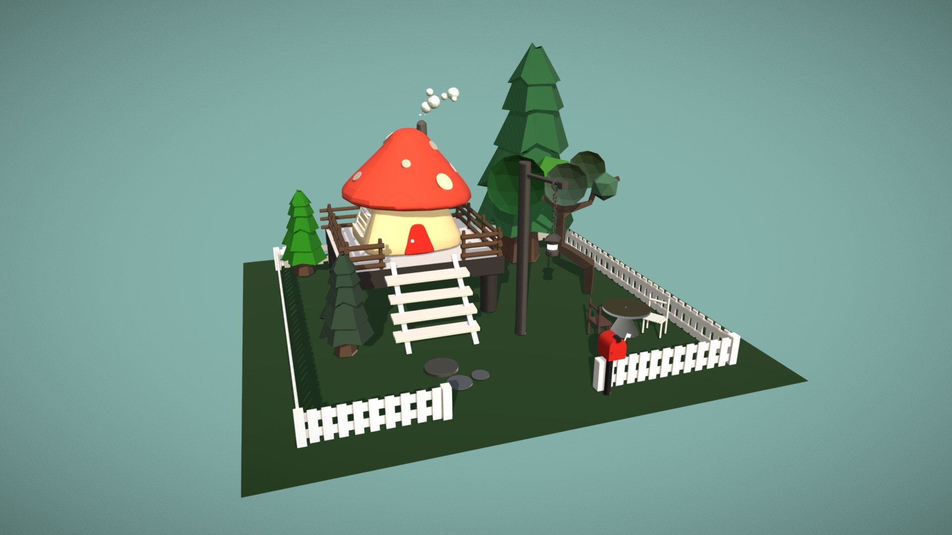 Mushroom House Blend - Download Free 3D model by meythawee.nu 3d model