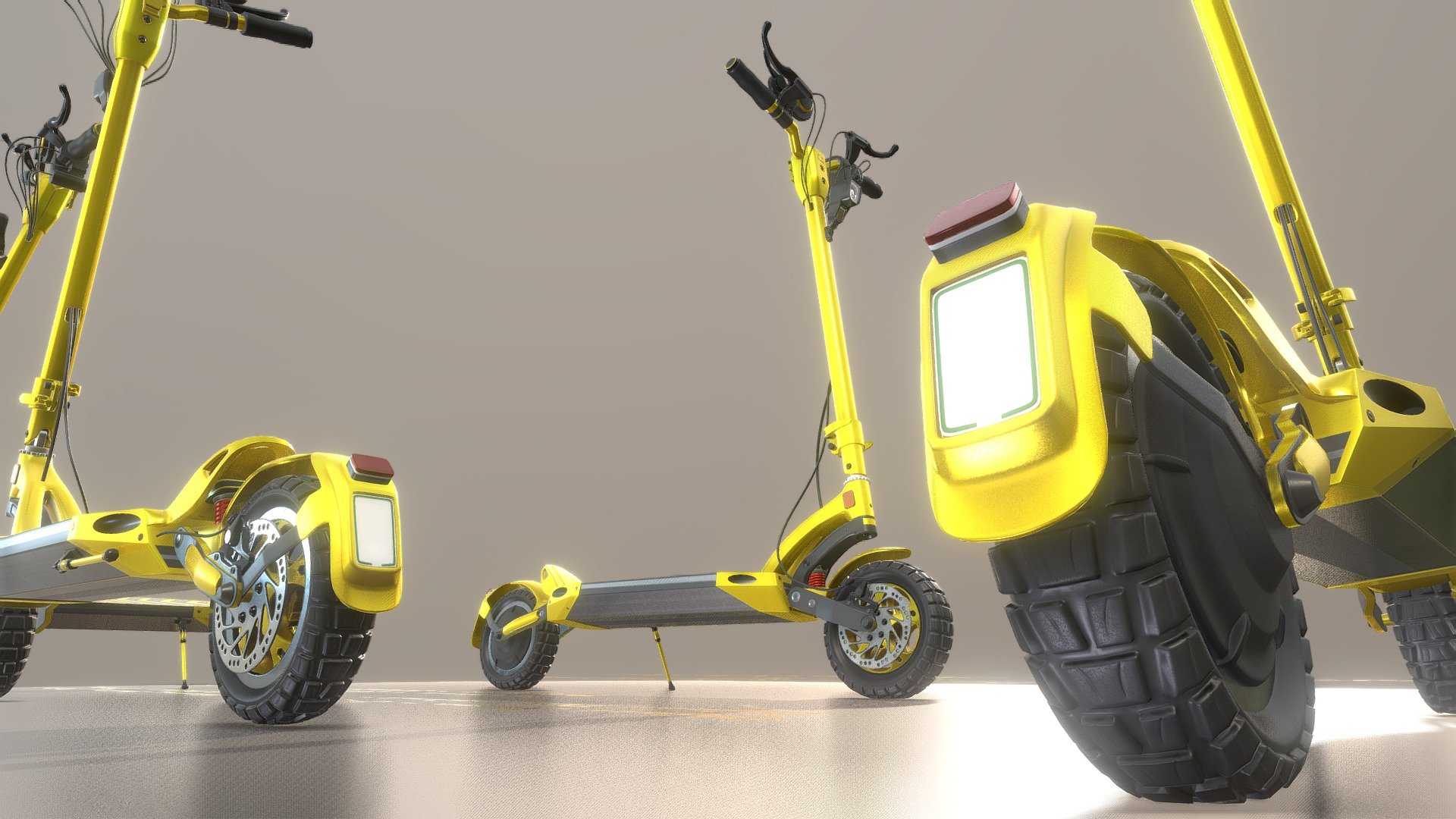Here is the hornet version for the offroad e-scooter.





Object Name - E-Scooter_Hornet_Yellow_Drive 

Object Dimensions -  1.317m x 0.593m x 1.370m






Object Name - E-Scooter_Hornet_Yellow_Stand 

Object Dimensions -  1.317m x 0.586m x 1.399m






Vertices = 26797

Edges = 59976

Polygons = 33089



Materials

E-Scoote_Yellow Hornet:




Blend Mode: OPAQUE

Shadow Mode: OPAQUE

E-Scooter_Yellow_Nor_8K.jpg(8192x8192px)

E-Scooter_Yellow_Col_8K.jpg(8192x8192px)

E-Scooter_Yellow_Met_8K.jpg(8192x8192px)

E-Scooter_Yellow_Ro_8K.jpg(8192x8192px)

Glass_E-Scoote_Yellow Hornet:




Blend Mode: BLEND

Shadow Mode: OPAQUE

E-Scooter_Yellow_Nor_8K.jpg(8192x8192px)

E-Scooter_Yellow_Ro_8K.jpg(8192x8192px)

E-Scooter_Yellow_Met_8K.jpg(8192x8192px)

E-Scooter_Yellow_Col_8K.jpg(8192x8192px)



Location:

x: 0

y: 0

z: 0

Rotation:

x: 0°

y: 0°

z: 0°

Scale:

x: 1.0

y: 1.0

z: 1.0






Last update:
15:10:24  04.04.23
 - Offroad E-Scooter Hornet - Buy Royalty Free 3D model by VIS-All-3D (@VIS-All) 3d model