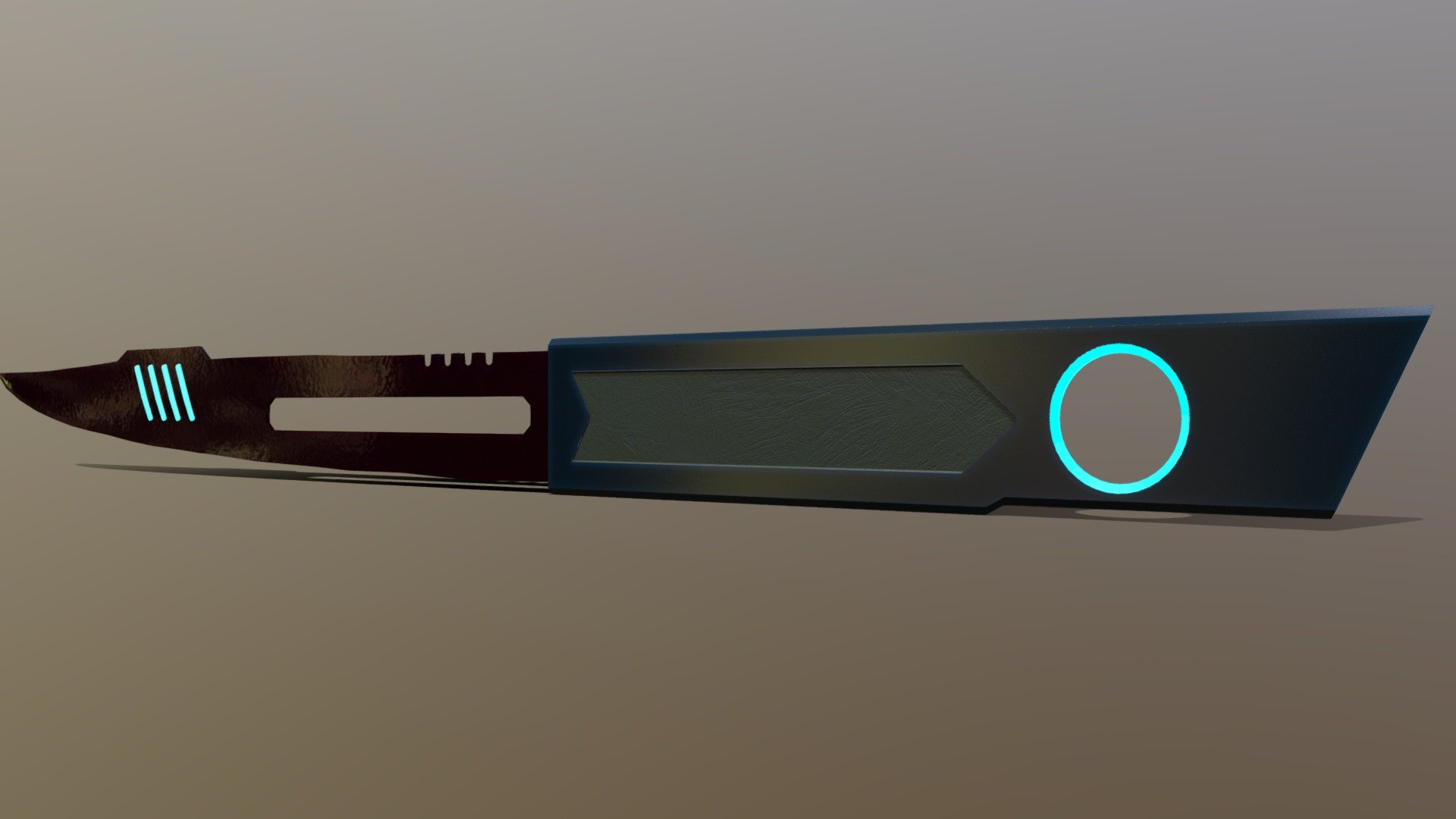 3d hard surface knife created in Blender and textured in Substance Painter 3d model