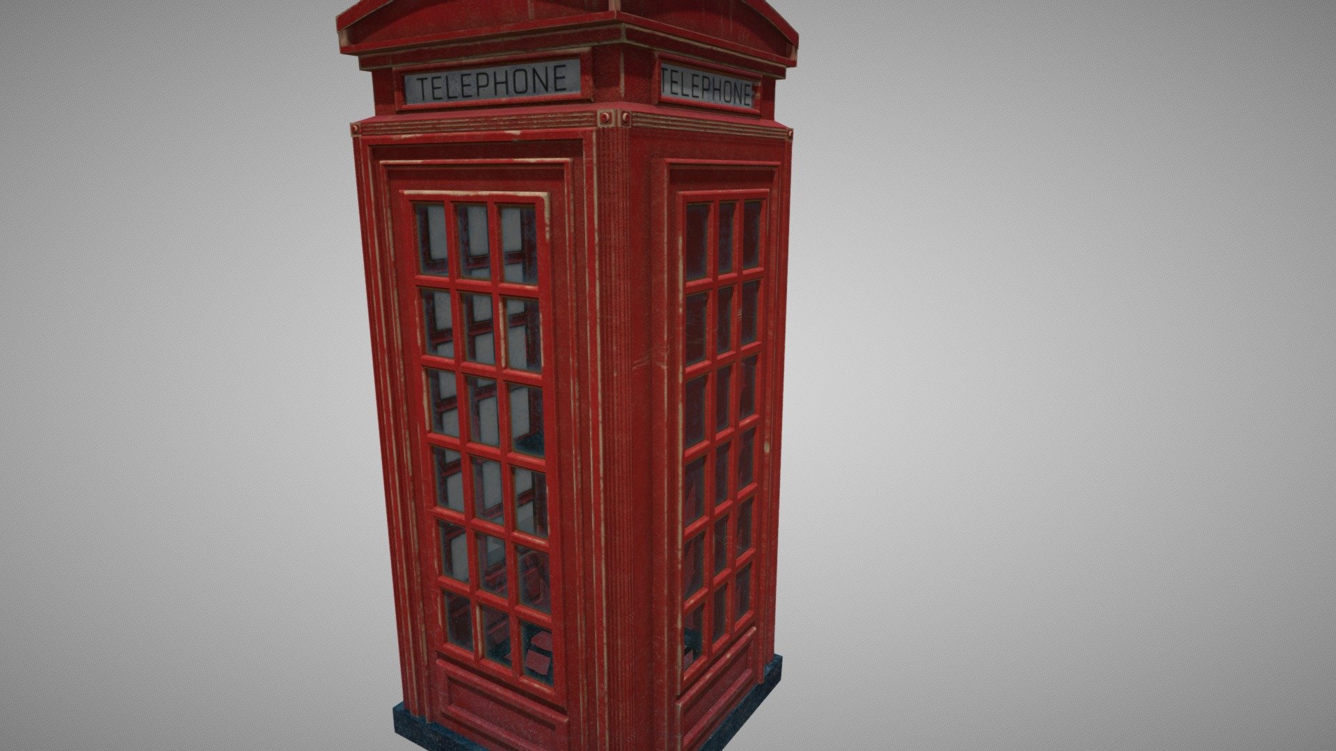 Red phone booth with a transparent glass and a mid poly phone on the inside.
(Does not contain bump map) - Red Phone Booth (England Style) | Mid Poly - 3D model by nickSibiriakov 3d model