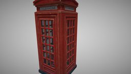 Red Phone Booth (England Style) | Mid Poly public, phonebooth, street-furniture