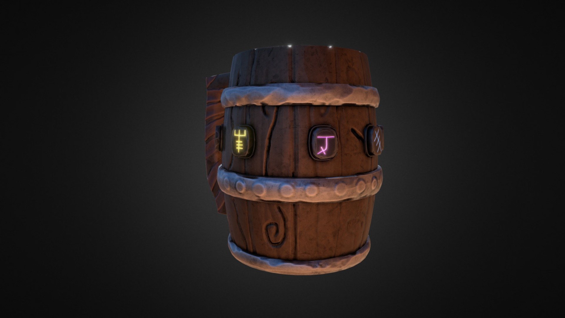 6 hours to complete my project

a mug with runic powers every drink and magic! - Magic viking mug - Buy Royalty Free 3D model by IGOR.LUZ (@IGORLUZ) 3d model