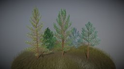 Small Forest object, tree, hair, green, forest, pine, generator, experimental, decorative, array, modifier, sappling, blender, abstract, highpoly