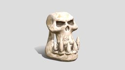 Skull of a 40k Warhammer Waaagh Boss warhammer, 40k, dead, ork, waaagh, skull, monster, vidovicarts