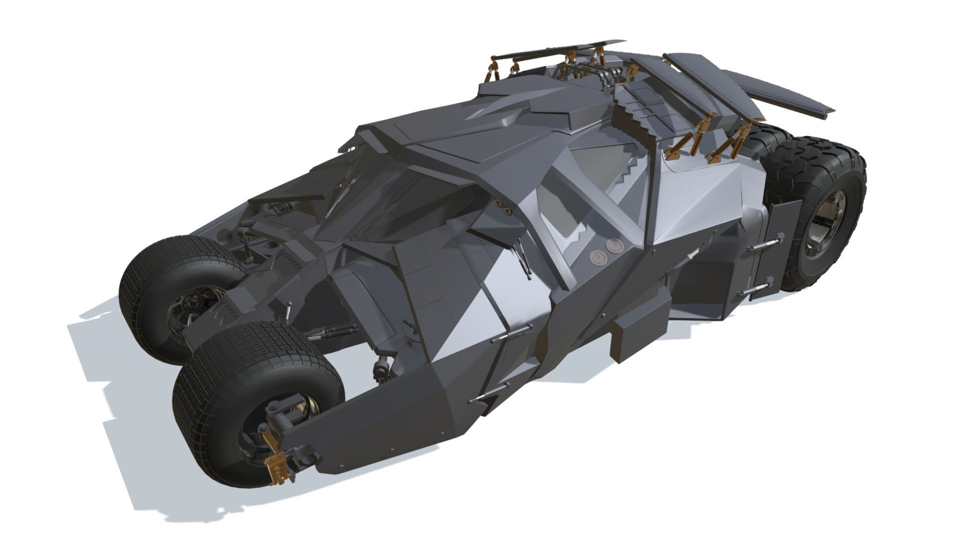 Detailed 3d model of Batmobile Tumbler Batman car 3d model