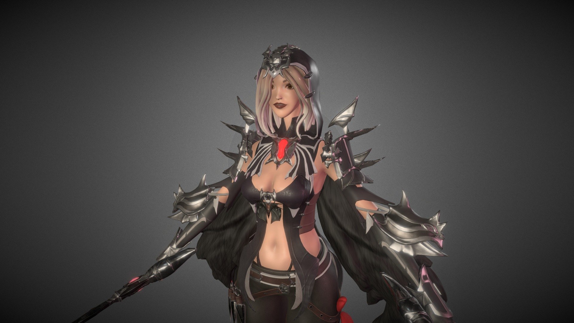 Assassin lady asset ready for game 3d model
