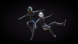Daft Punk (Rigged) staffpicks, rigged-character, character, 3d, design, animation, rigged