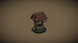 Water Well well, medieval, water, old, substance, painter, blender, lowpoly
