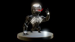 Venom Chibi comics, marvel, figure, 3dprintable, venom, spiderman, sculptgl, maya, 3dprint, zbrush, 3dmodel