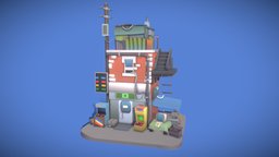 Low Poly Building unreal, free3dmodel, mobile-ready, unity, blender, lowpoly, building, hypercasual