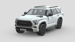 Low Poly Car modern, truck, vehicles, cars, suv, drive, heavy, road, toyota, coupe, sequoia, off-road, heavy-vehicle, vehicle, lowpoly, car, 2023, toyota-sequoia, sequoia-2023, toyota-sequoia-2023