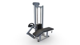 Leg Curl Machine bench, legs, leg, fitness, gym, equipment, press, multi, butt, machine, fit, curl, booty, weight, workout, function, low, poly, hamstring, barbells