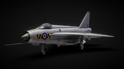 English Electric Lightning F.6 b3d, airplane, fighter, british, interceptor, aeroplane, raf, aircraft, jet, coldwar, blender