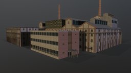 Sugarmill Factory mill, pbr, lowpoly, building, factory