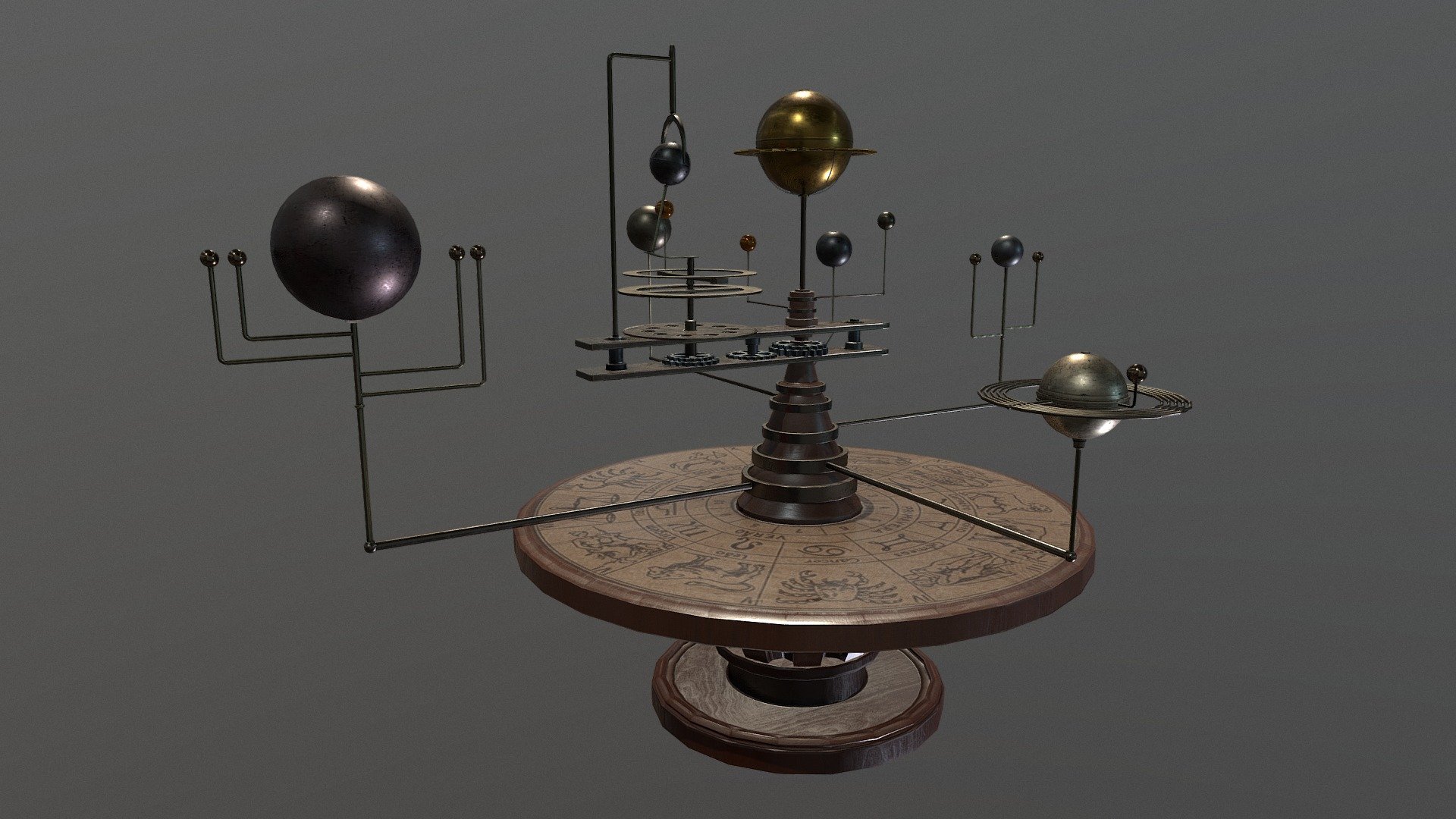 orrery for observatory project, little optimized and textured - orrery - Download Free 3D model by korolevalidia (@korolevalidia213) 3d model