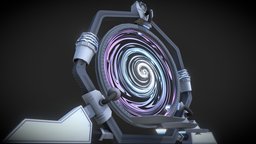 A portal to another dimension portal, b3d, prop, swirl, blender, lowpoly, sci-fi, animation, stylized