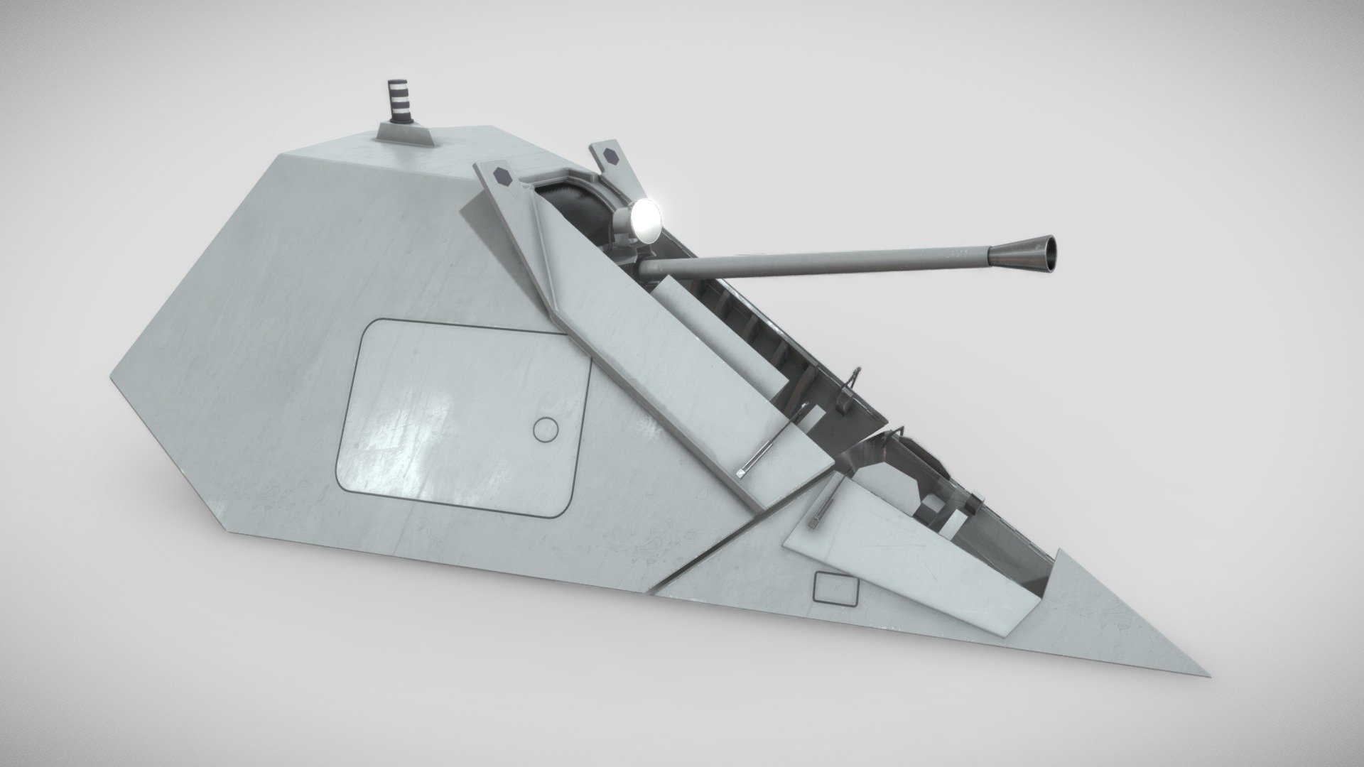 The Bofors 57 mm Naval Automatic is a series of dual-purpose naval guns.

This 3D model was created using 3ds Max, with textures designed in Substance Painter. The model has been meticulously unwrapped and divided into separate parts, enabling the base and turret to rotate seamlessly. If necessary, I am also capable of exporting the textures in various formats suitable for Unity, Unreal Engine, or V-Ray integration 3d model