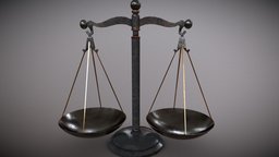 Themis Scales of Justice style, mass, scale, shiny, 2k, metal, scales, copper, weight, justice, cobalt, themis, game, blender, pbr, lowpoly, low, free