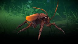Stylized Cockroach insect, rpg, forest, panda, creepy, cockroach, mmo, rts, fbx, moba, cockroaches, character, handpainted, lowpoly, creature, animation, stylized, fantasy