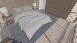 Twin House modern, bed, bedroom, vray, skp, desing, interiordesing, sketchup, architecture, house, wood, interior, material