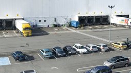 Warehouse and car park