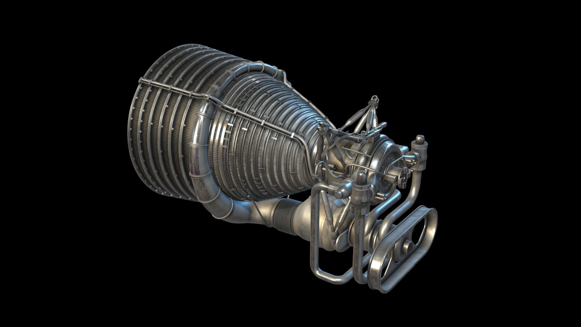 A model of F1 Rocketdyne Engine - Rocket Engine - F1 Rocketdyne - Buy Royalty Free 3D model by Defonten 3d model