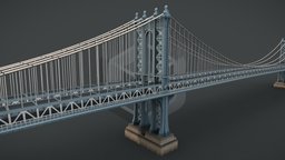 Manhattan Bridge New York us, new-york, landmark, manhattan, newyork, cityscene, game-ready, cityscape, hudson-r, bridges, game-asset, low-poly-model, citymodel, lowpolymodel, united-states, newyorkcity, unitedstates, north-america, symbolic, city-building, united-states-of-america, bridge-lowpoly, gameasset, usa, gameready, bridge-architecture, manhattan-bridge, noai