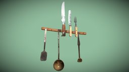 Cutlery Kitchen Old dae, food, pot, games, stand, wine, rust, meat, nails, unreal, rusty, hunting, adventure, sharp, antique, fork, obj, table, pan, cut, ladle, handle, fbx, metal, kitchen, copper, soup, shovel, golden, tableware, cutlery, spatula, pocketknife, point-and-click, knife, unity, 3d, model, wood, "bottle", "plastic"