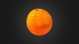 Orange fruit, orange, game-ready, low-poly