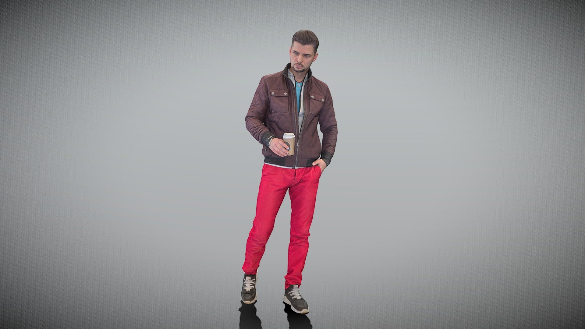 This is a true human size and detailed model of a handsome young man of Caucasian appearance dressed in casual style. The model is captured in casual pose to be perfectly matching to variety of architectural visualization, background character, product visualization e.g. urban installations, city designs, outdoor design presentations, VR/AR content, etc.

Technical specifications:




digital double 3d scan model

150k &amp; 30k triangles | double triangulated

high-poly model (.ztl tool with 5 subdivisions) clean and retopologized automatically via ZRemesher

sufficiently clean

PBR textures 8K resolution: Diffuse, Normal, Specular maps

non-overlapping UV map

no extra plugins are required for this model

Download package includes a Cinema 4D project file with Redshift shader, OBJ, FBX, STL files, which are applicable for 3ds Max, Maya, Unreal Engine, Unity, Blender, etc. All the textures you will find in the “Tex” folder, included into the main archive.

3D EVERYTHING

Stand with Ukraine! - Man in jacket walking 396 - Buy Royalty Free 3D model by deep3dstudio 3d model