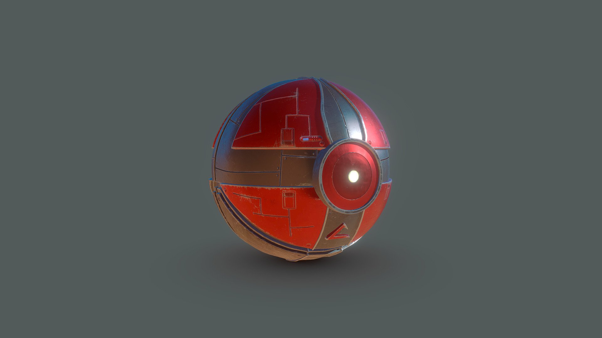 A futirustic Poke-ball that has also the function of a grenade done for the latest Artstation Challenge 3d model