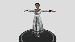 Ethiopian woman wearing long cultural cloth characterart, character-design, blender3dmodel, game-model, femalecharacter, blender3d
