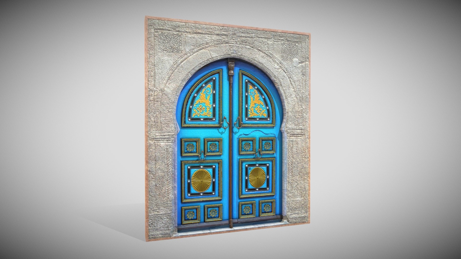 One Material PBR Metalness 4k - Door - Azure_Door - Buy Royalty Free 3D model by Francesco Coldesina (@topfrank2013) 3d model