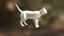 Cat low poly model for 3D printing.