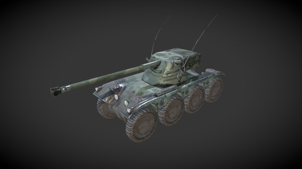 Military Vehicle AMX-13. Model is created for mobile game and you can buy on Unity Asset store 3d model