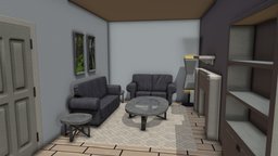 Living Room room, lamp, fireplace, sofa, couch, shelf, unreal, pack, furniture, table, fbx, package, 2048x2048, unity, house, home, door, 2048x