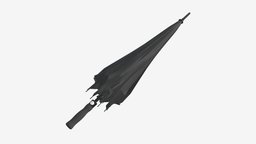 Large automatic umbrella black folded