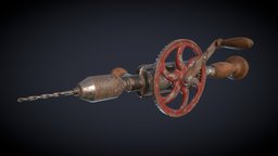 Old Hand Drill dae, gap, howest, substancepainter, texturing