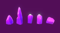 Crystal shards purple, crystals, gem