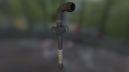 Pipe Weapon pipe, melee, ready, survival, old, kingpin, weapon, game, 3d, low, poly, street