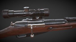 Mosin-Nagant Rifle of V. Zaytsev photoshop, 3dsmax, substance-painter