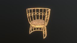 JULIA INDOOR RATTAN LOWBACK CHAIR rattan, lounger, low-poly-game-assets, chair-furniture, lowpoly, chair