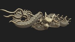Wood Dragon japan, chinese, dragon, sculpture