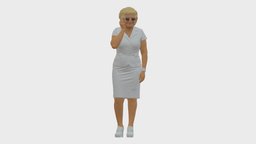 Grandmother In White Suit suit, white, people, clothes, miniatures, realistic, old, woman, grandmother, character, 3dprint, model