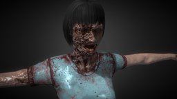 Zombie (Type Female 2) games, mesh, chinese, freemodel, character, zombie