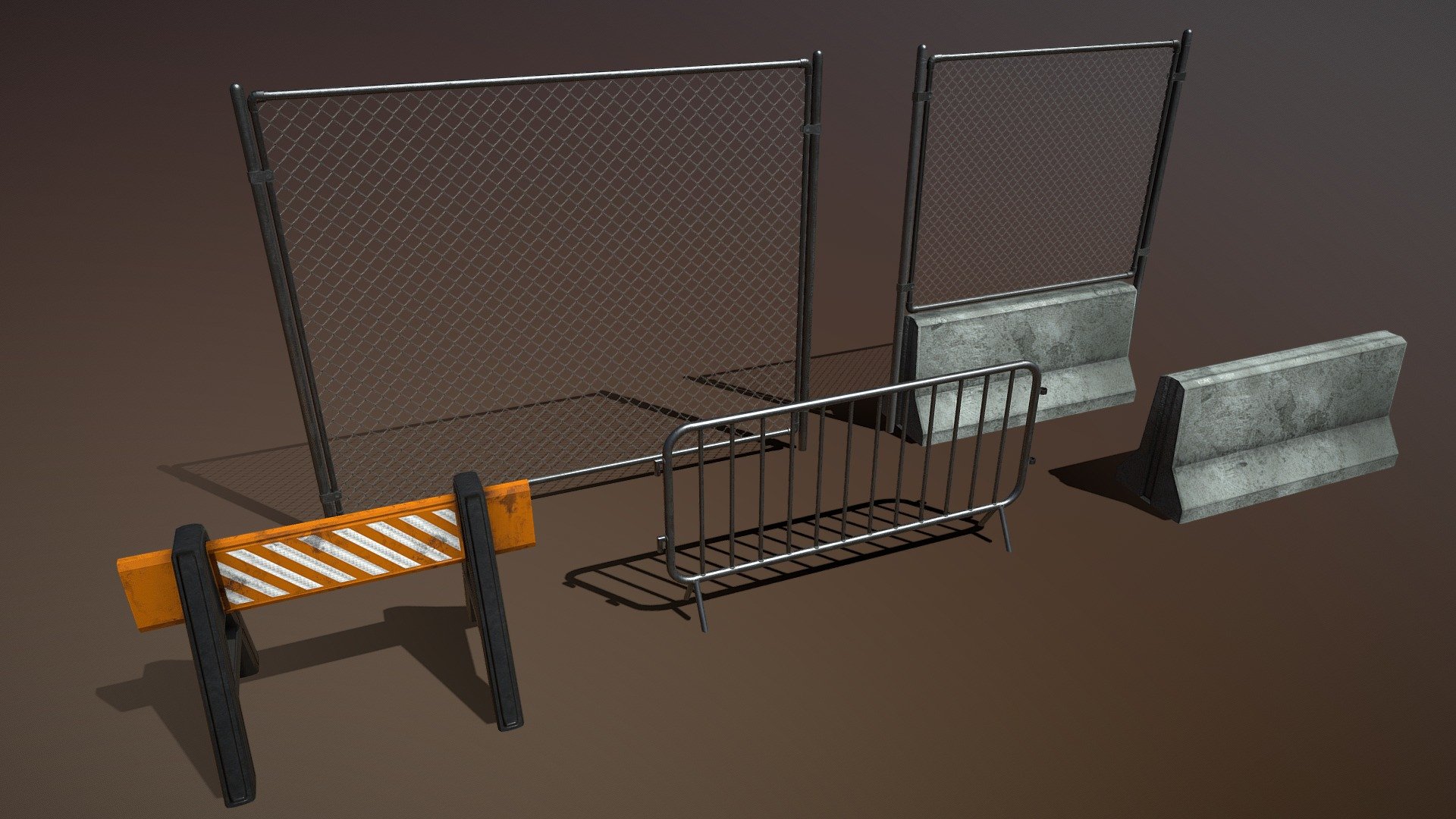 generic urban fencing




chain link fence

concrete barricade

fenced concrete barrier

crowd control barrier

construction saftey barrier
 - Urban Fencing - Buy Royalty Free 3D model by Jack M (@Jack_Miles) 3d model