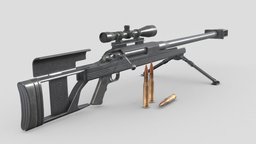 ArmaLite AR-50A1 bolt-action rifle rifle, games, assets, bolt, game-ready, game-asset, weapon-3dmodel, bolt-action, bolt-action-rifle, weapon, asset, game, weapons, gameart, gameasset, gun, guns, gameready