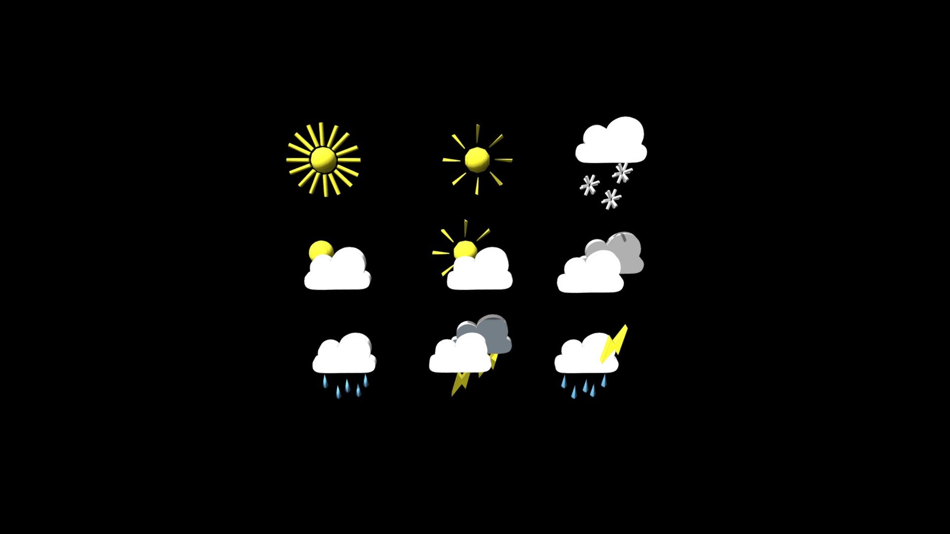 3D icons 
Weather
Sun/ cloud/ rain/ snow/ - 3D icons _Weather - Download Free 3D model by Sparrow (@innasparrow) 3d model